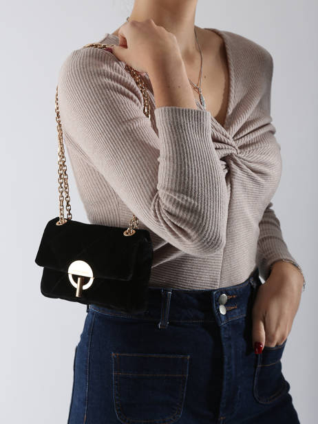 Petit Sac Bandoulière Moon En Velours Vanessa bruno Noir moon 42V40326 vue secondaire 1