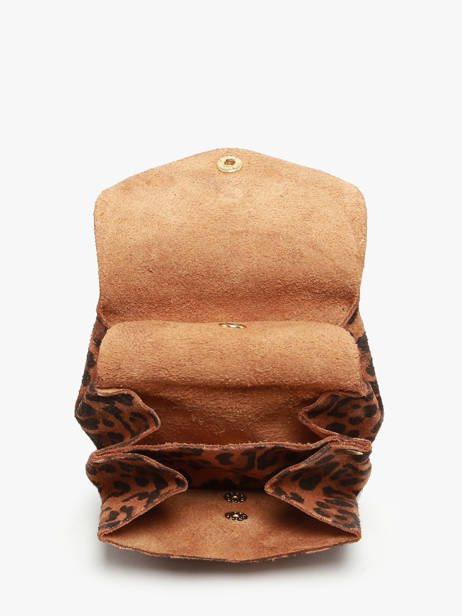Porte-monnaie Cuir Paul marius Noir leopard GUSTALEO vue secondaire 1