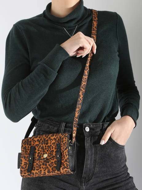 Sac Bandoulière Mini Leopard Cuir Paul marius Noir leopard MINILEO vue secondaire 1