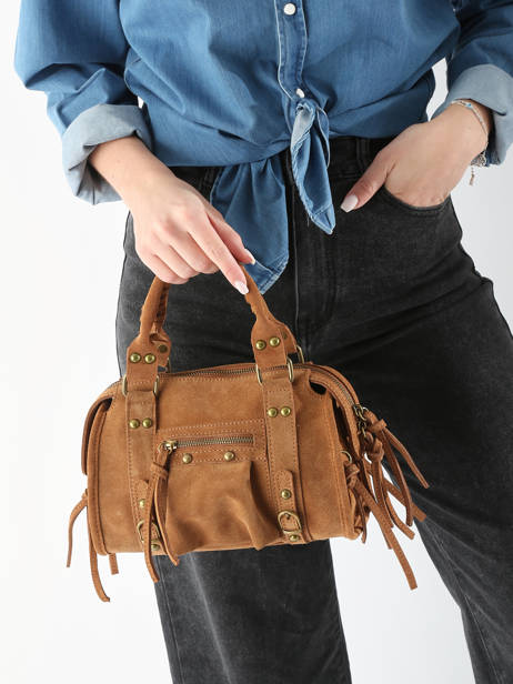 Sac Bandoulière Velvet Cuir Milano Marron velvet VE24093 vue secondaire 1