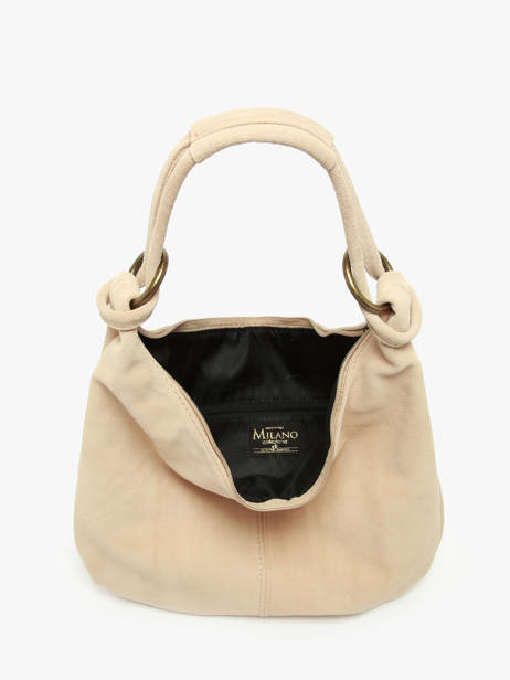 Shoulder Bag Velvet Leather Milano Beige velvet VE24111 other view 3