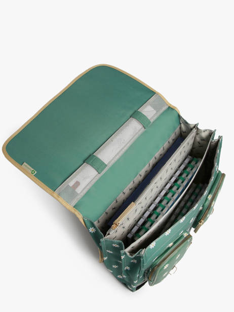 Satchel For Kids 3 Compartments Cameleon Green vintage fantasy CA41 other view 3