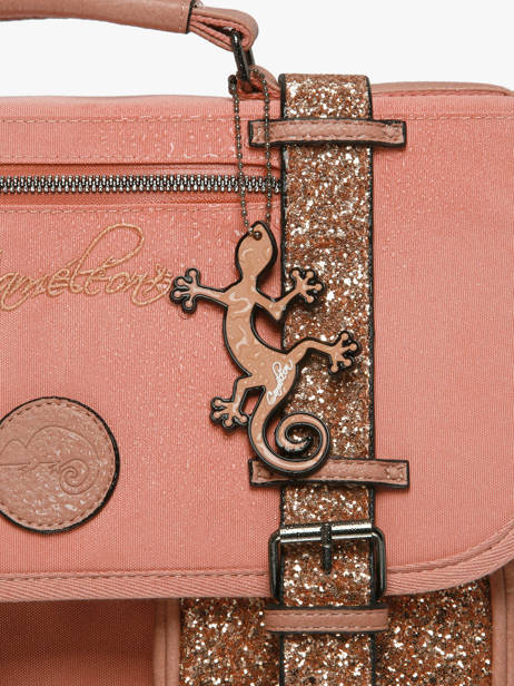 3-compartment Wheeled Satchel Cameleon Pink vintage fantasy CR41 other view 7