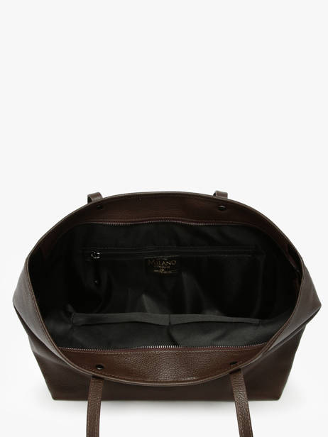 Leather Caviar Tote Bag Milano Brown caviar CA19111N other view 3