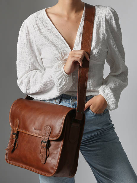 Medium Leather La Sacoche Crossbody Bag Paul marius Brown vintage M other view 1