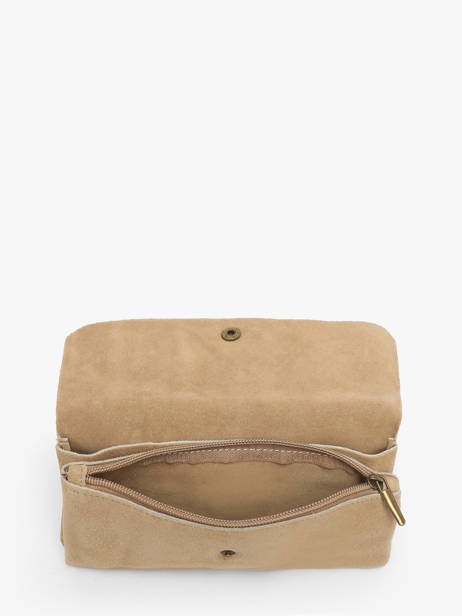 Shoulder Bag Velvet Leather Milano Beige velvet VE23067 other view 3