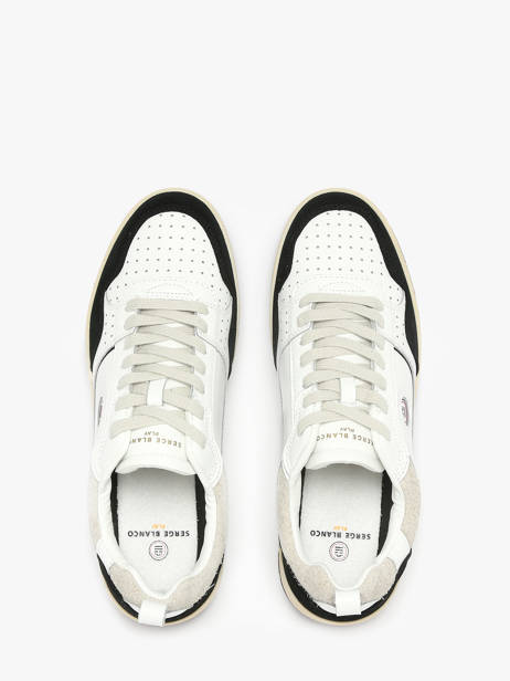 Sneakers La Vernaz En Cuir Serge blanco Noir men CHA2340P vue secondaire 3