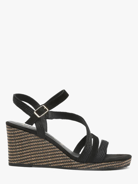 Sandales Talon Compensé En Cuir Tamaris Noir women 44