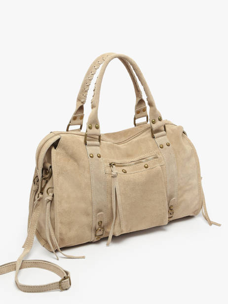 A4 Size Shoulder Bag Velvet Leather Milano Beige velvet VE24095 other view 2