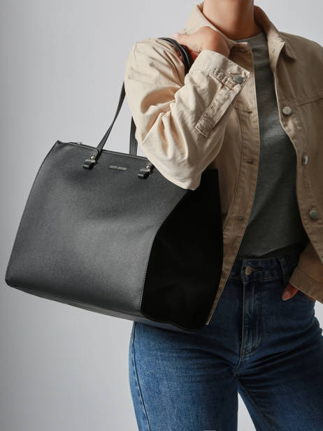 Sac Porté épaule A4 Saffiano David jones Noir saffiano 4N vue secondaire 1