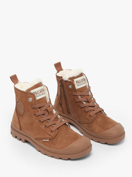 Bottines En Cuir Palladium Marron accessoires 95982291 vue secondaire 1
