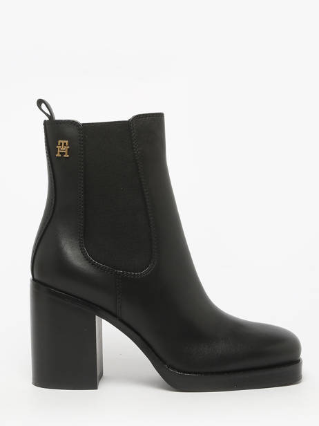 Bottines à Talon En Cuir Tommy hilfiger Noir accessoires 8844BDS