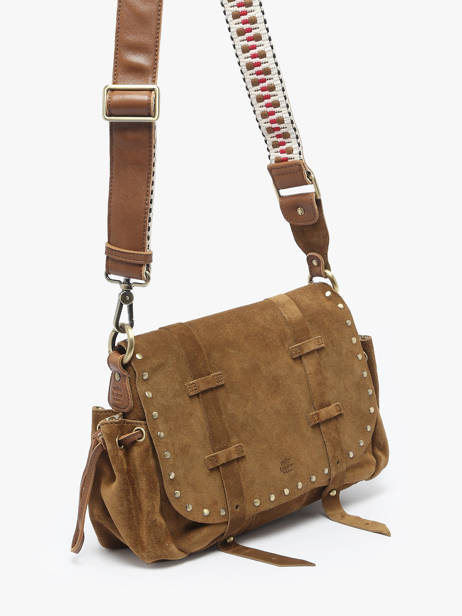 Sac Bandoulière Vintage Cuir Mila louise Marron vintage 3861VC vue secondaire 2