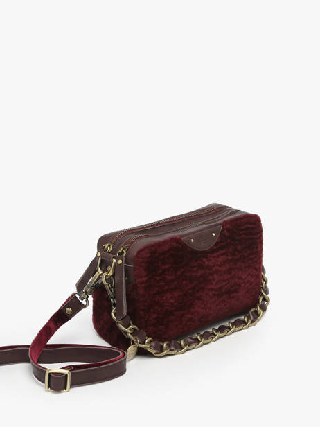 Sac Bandoulière Vintage Cuir Mila louise Rouge vintage 23673FUC vue secondaire 2
