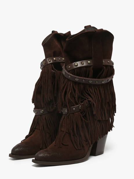 Santiags En Cuir Metisse Marron accessoires XD2128 vue secondaire 1
