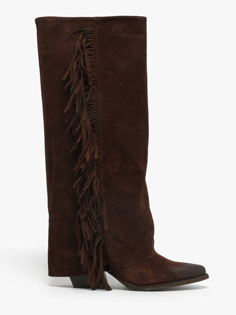 Bottes à Talon En Cuir The icona Marron accessoires TX565