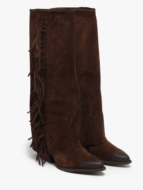 Bottes à Talon En Cuir The icona Marron accessoires TX565 vue secondaire 1