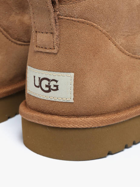 Boots Classic Ultra Mini En Cuir Ugg Marron men 1137391 vue secondaire 2