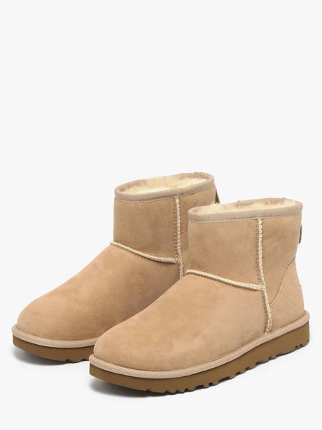 Boots Classic Mini Ii En Cuir Ugg Beige accessoires 1016222 vue secondaire 1