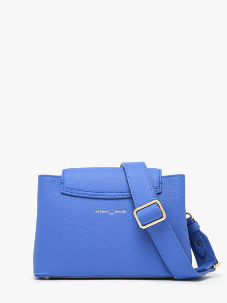 Sac Bandoulière Poppy Cuir Nathan baume Bleu eden 2 vue secondaire 4