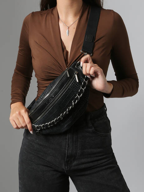 Sac Banane Mila louise Noir vintage 23689KR vue secondaire 1