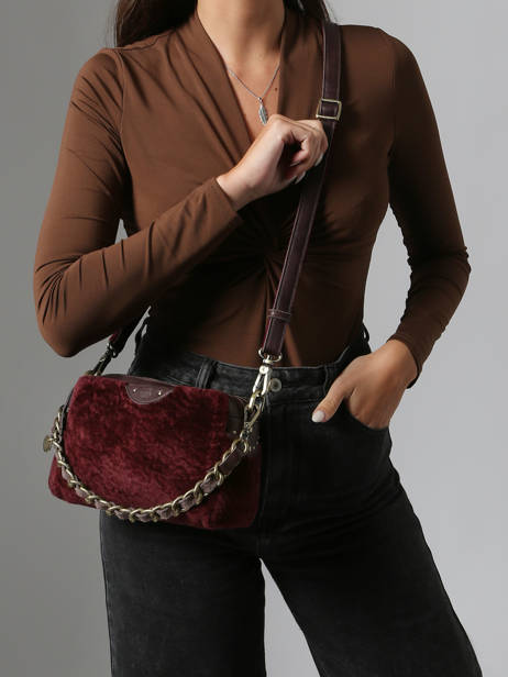Sac Bandoulière Vintage Cuir Mila louise Rouge vintage 23673FUC vue secondaire 1