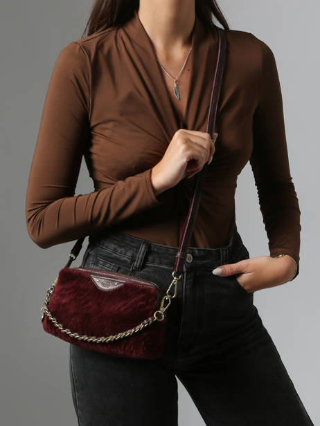 Sac Bandoulière Vintage Cuir Mila louise Rouge vintage 2367XFUC vue secondaire 1
