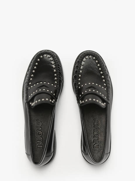Moccasins In Leather Inuovo Black women LFG005 other view 3