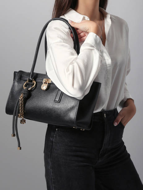 Sac Porté épaule Hamilton Cuir Michael kors Noir hamilton F5GNXT0L vue secondaire 1