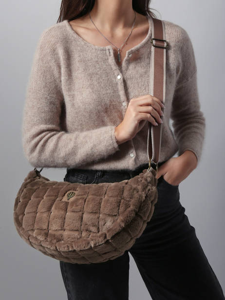 Sac Bandoulière Quadri Polyester Le voyage en panier Marron quadri AHP269 vue secondaire 1