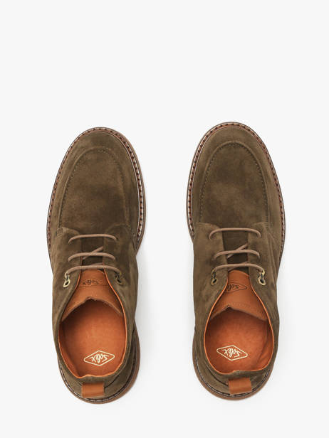 Bottines En Cuir Solex Vert men S3808 vue secondaire 3