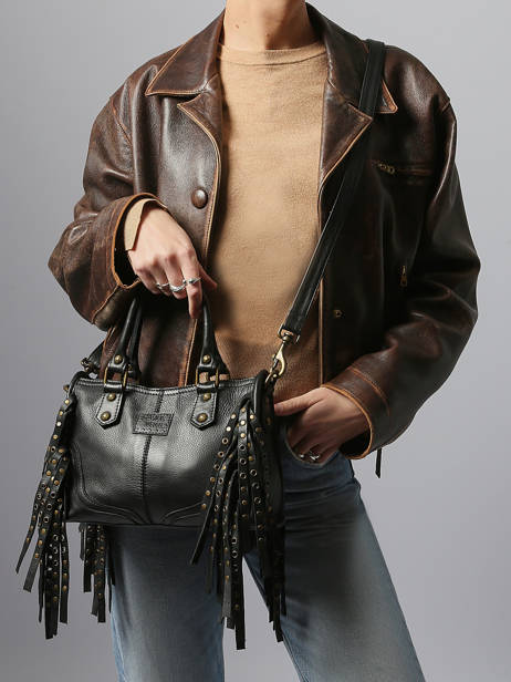 Sac Bandoulière Dakota Eyelet Cuir Basilic pepper Noir dakota eyelet BDAE72 vue secondaire 1