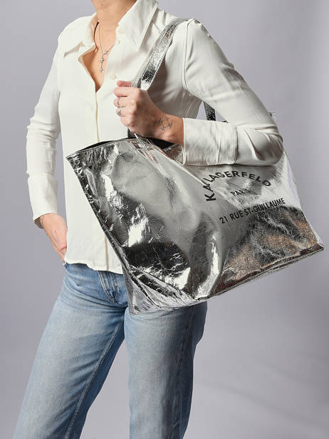 Sac Cabas Rsg Métallisé Karl lagerfeld Argent rsg A4W50054 vue secondaire 1