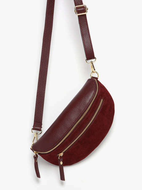 Sac Banane Milano Rouge velvet caviar VC24111 vue secondaire 2