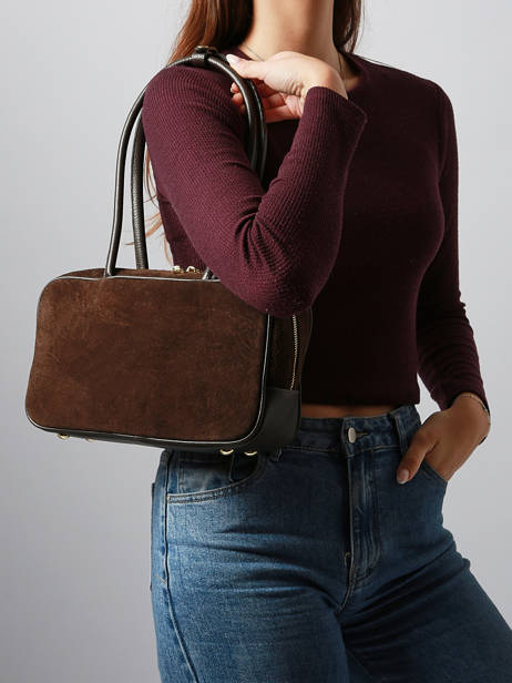 Shoulder Bag Velvet Caviar Milano Brown velvet caviar VC25093 other view 1