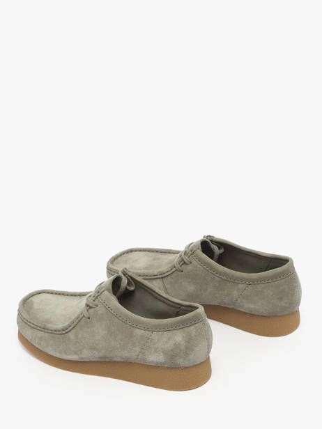 Mocassins Wallabee En Cuir Clarks Vert men 26183447 vue secondaire 5