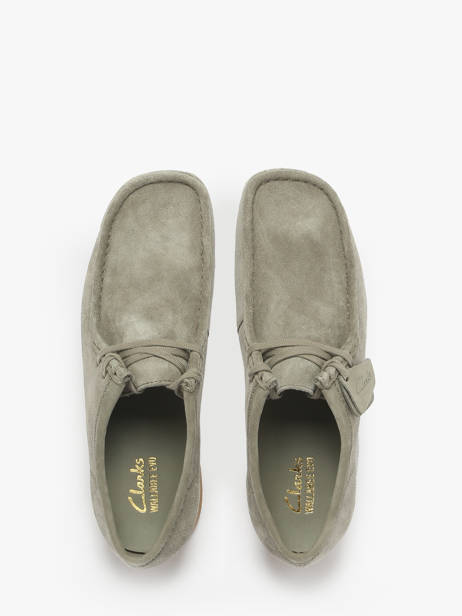 Mocassins Wallabee En Cuir Clarks Vert men 26183447 vue secondaire 7