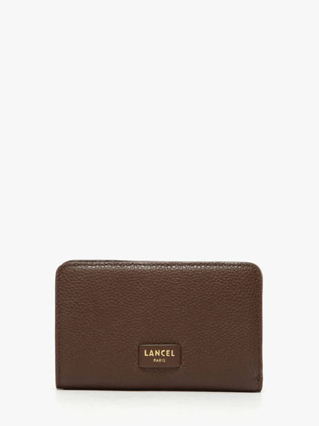 Compact Leather Ninon Zip Wallet Lancel Brown ninon A11123