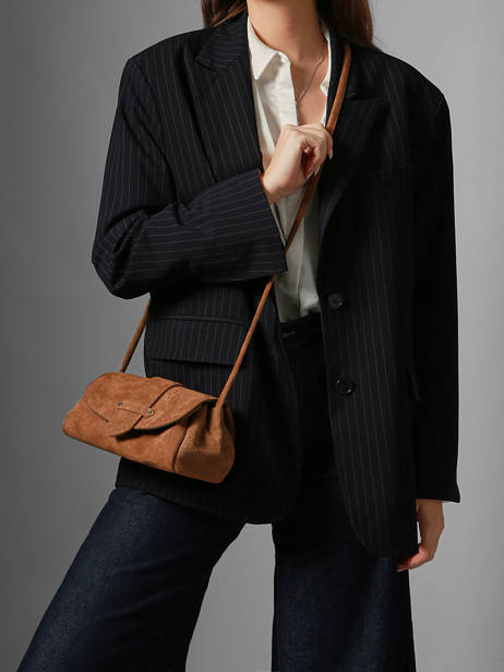 Shoulder Bag S Agnes Suede Leather Etrier Brown agnes EAGV205S other view 1