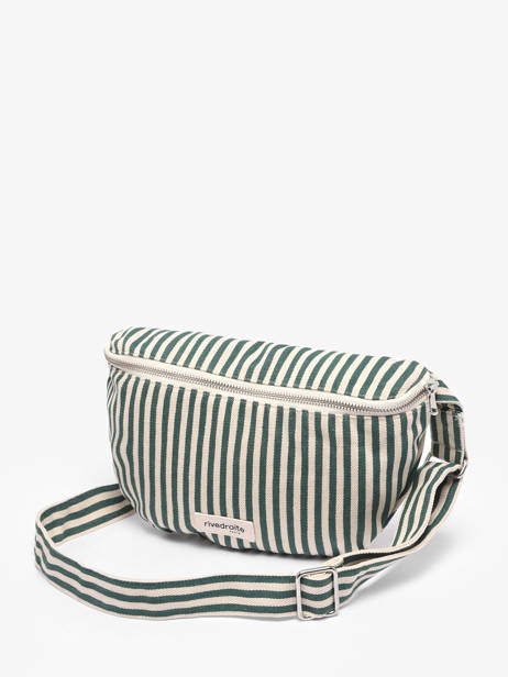 Le Sac Banane Custine Striped Coton Recyclé Rivedroite Vert spring striped CUSTSTRI vue secondaire 2