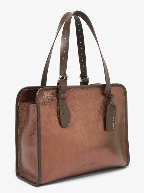 Sac Porté épaule Vintage Cuir Paul marius Marron vintage CABAS vue secondaire 2