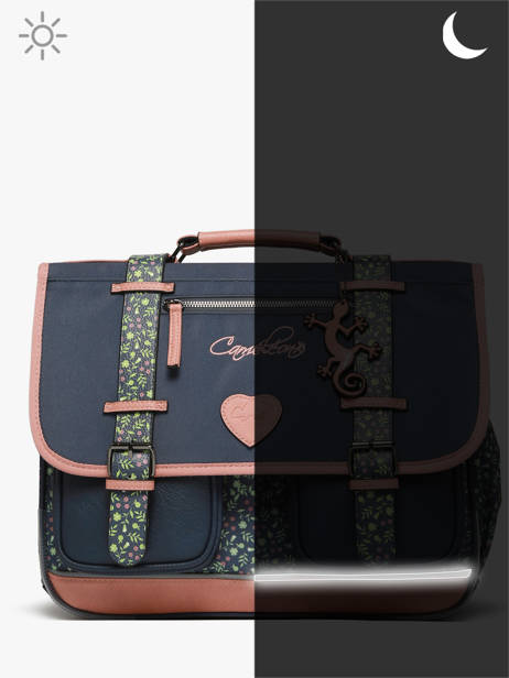 Wheeled Schoolbag 2 Compartments Cameleon Blue vintage fantasy PBVGCA38 other view 8