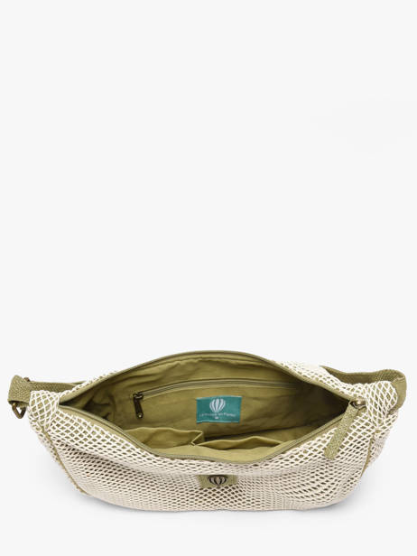 Shoulder Bag Resille Cotton Le voyage en panier Green resille PM943 other view 3