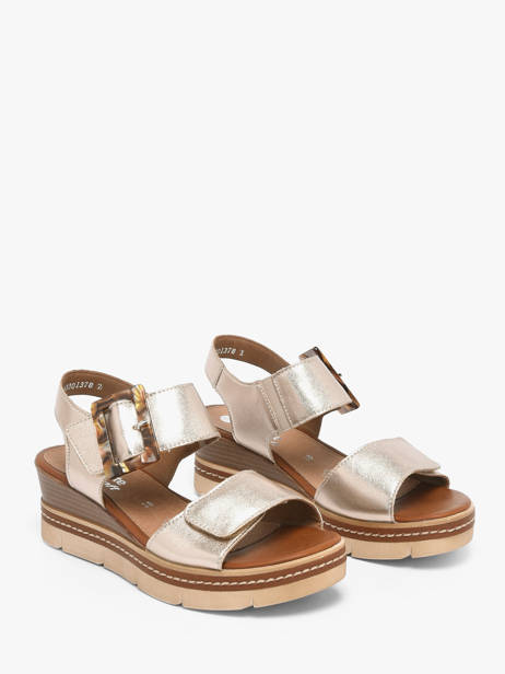 Wedge Sandals In Leather Remonte Gold women 90 other view 2
