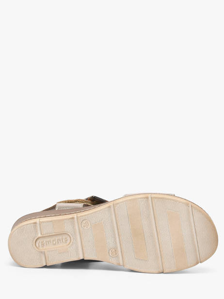 Wedge Sandals In Leather Remonte Gold women 90 other view 5