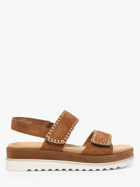 Sandals In Leather Remonte Brown women 22