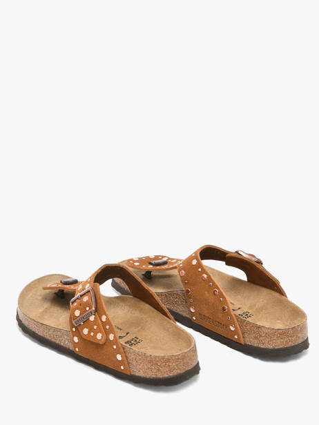 Slippers In Leather Birkenstock Brown women 1031733 other view 3