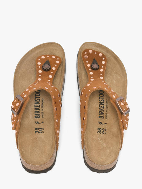 Slippers In Leather Birkenstock Brown women 1031733 other view 4