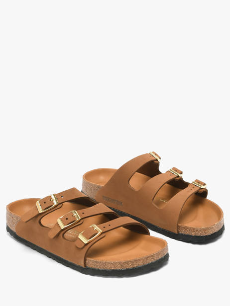 Slippers In Leather Birkenstock Brown women 1031867 other view 2