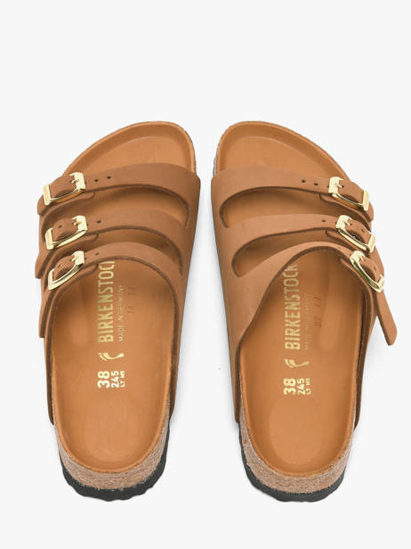 Slippers In Leather Birkenstock Brown women 1031867 other view 4